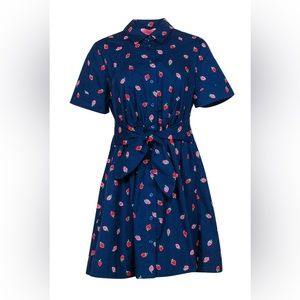 Kate Spade Navy Strawberry Print Dress